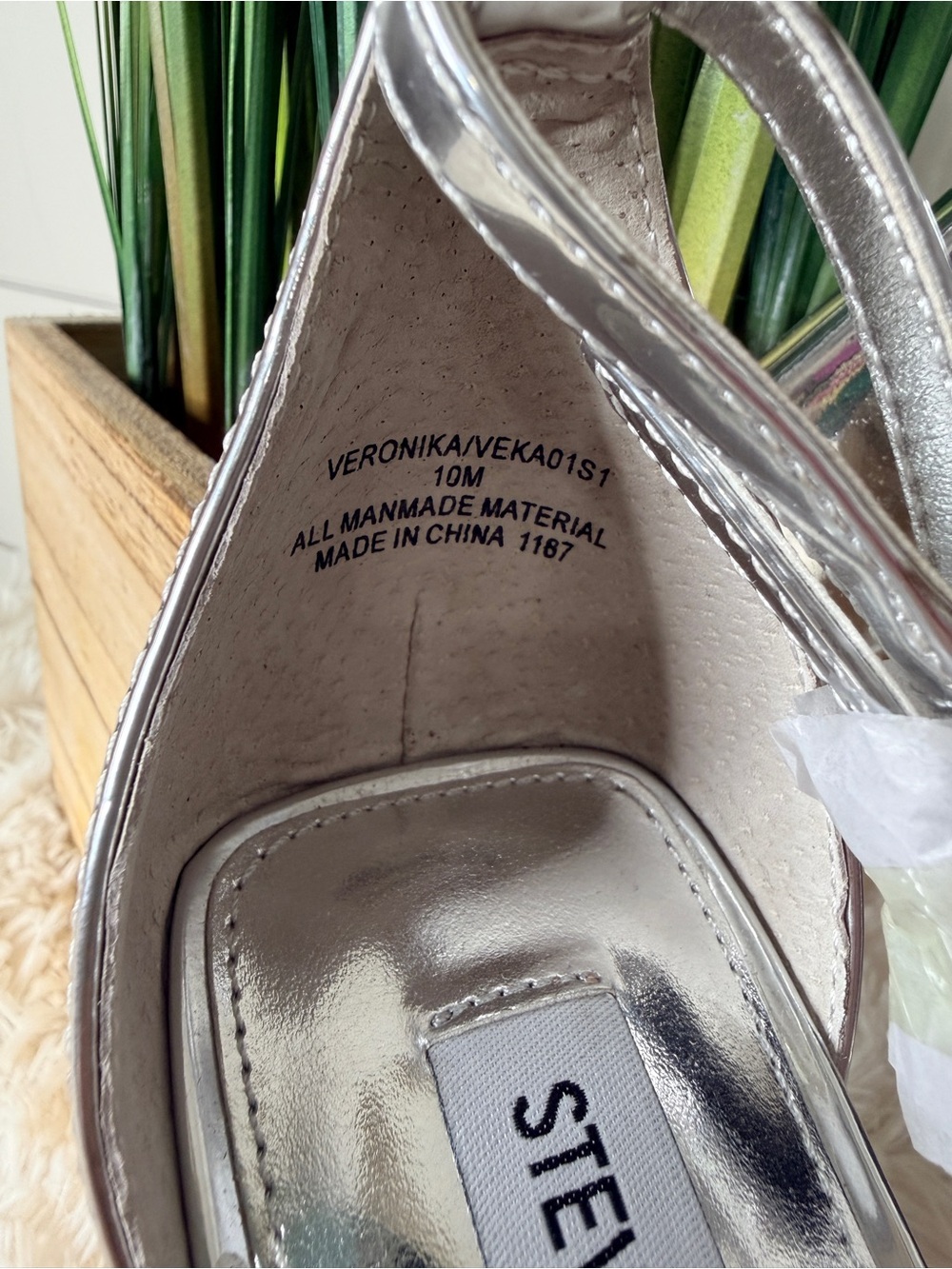Steve Madden Veronika Metallic Chunky Retro Platform Heel Sandals Silver Size 10 - Picture 7 of 10